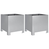 Garden Planters 2 pcs 30x30x30 cm Galvanised Steel