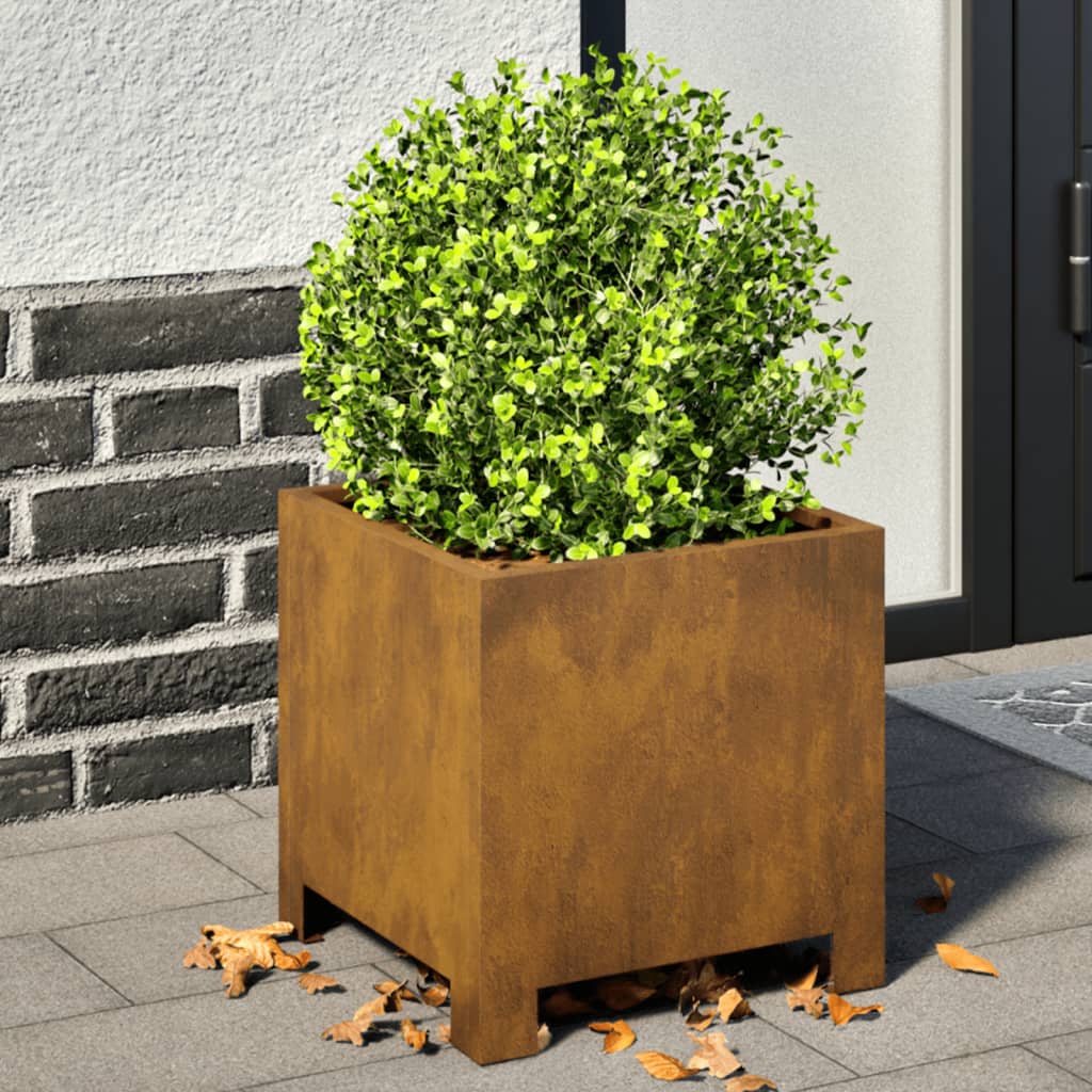 Garden Planters 2 pcs 30x30x30 cm Weathering Steel