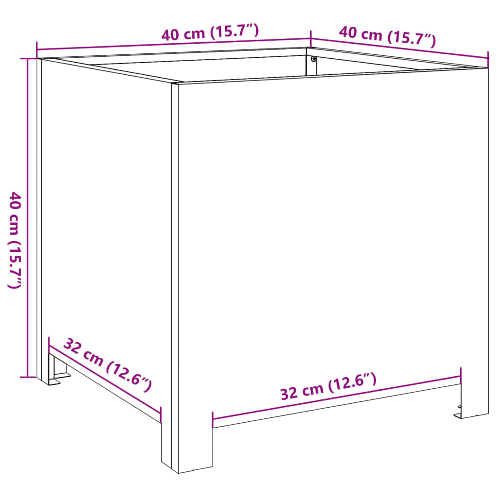 Garden Planter Black 40x40x40 cm Steel