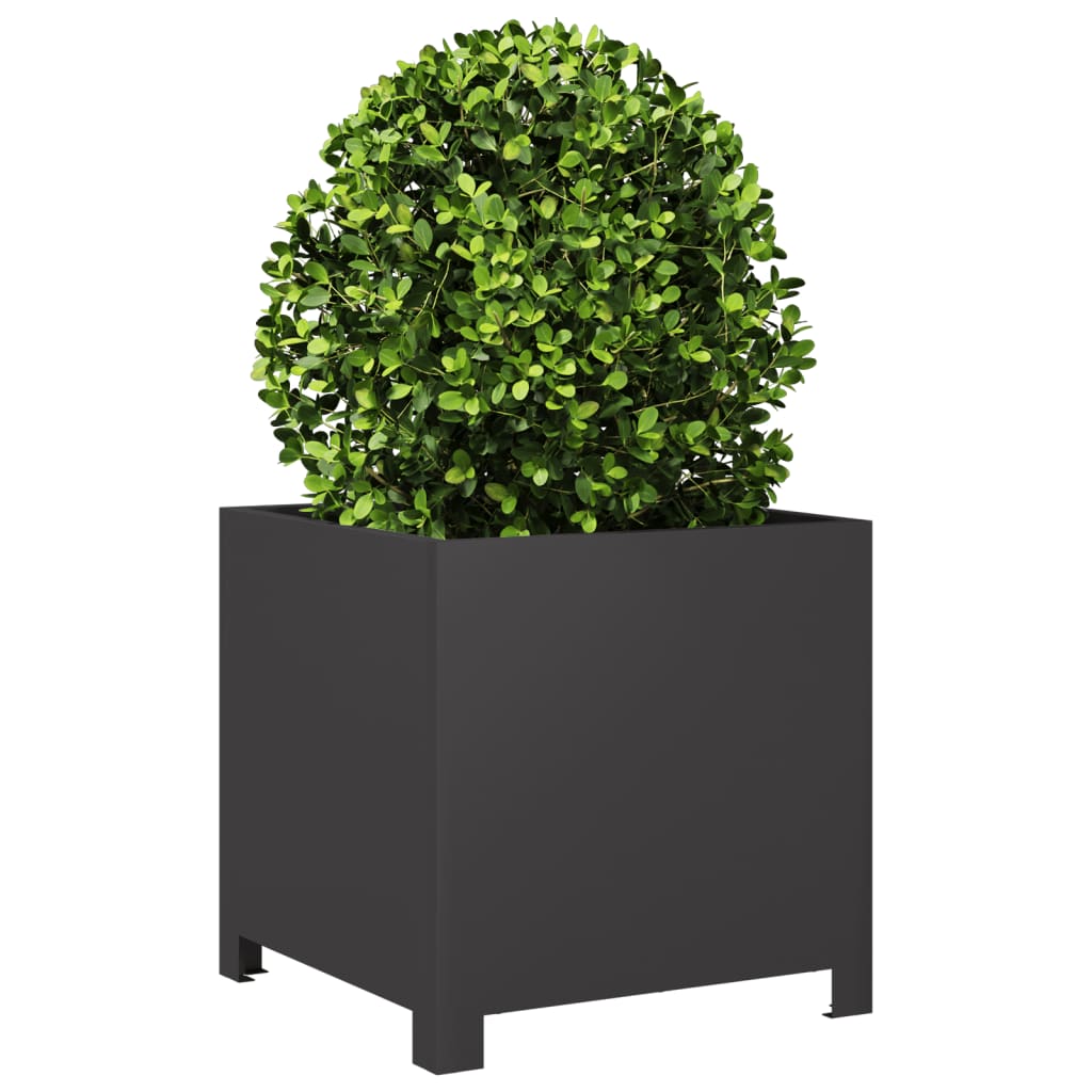 Garden Planters 2 pcs Black 40x40x40 cm Steel