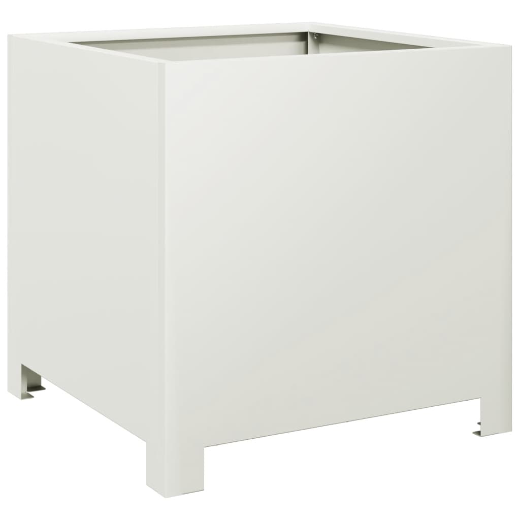 Garden Planter White 40x40x40 cm Steel