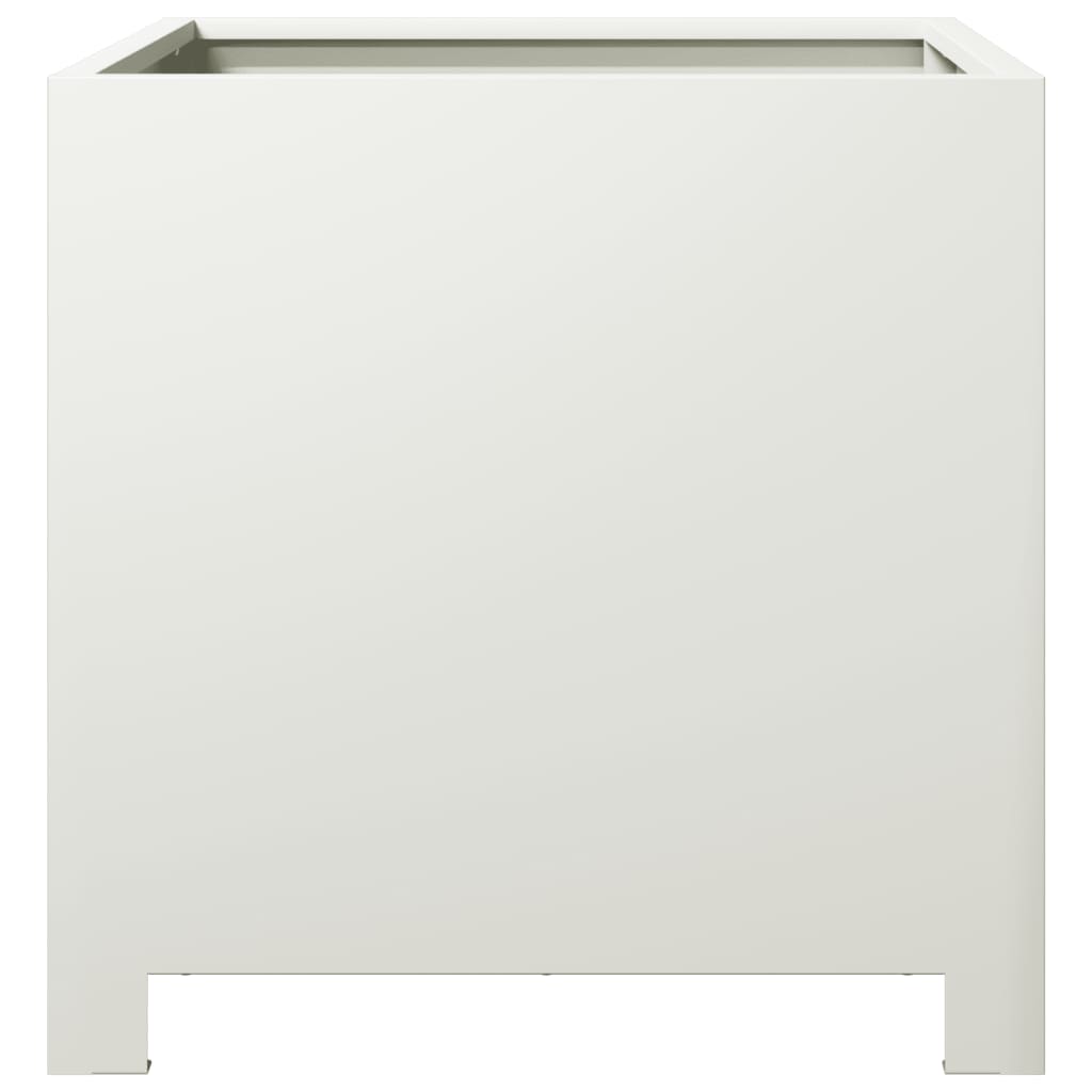 Garden Planter White 40x40x40 cm Steel