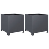 Garden Planters 2 pcs Anthracite 40x40x40 cm Steel