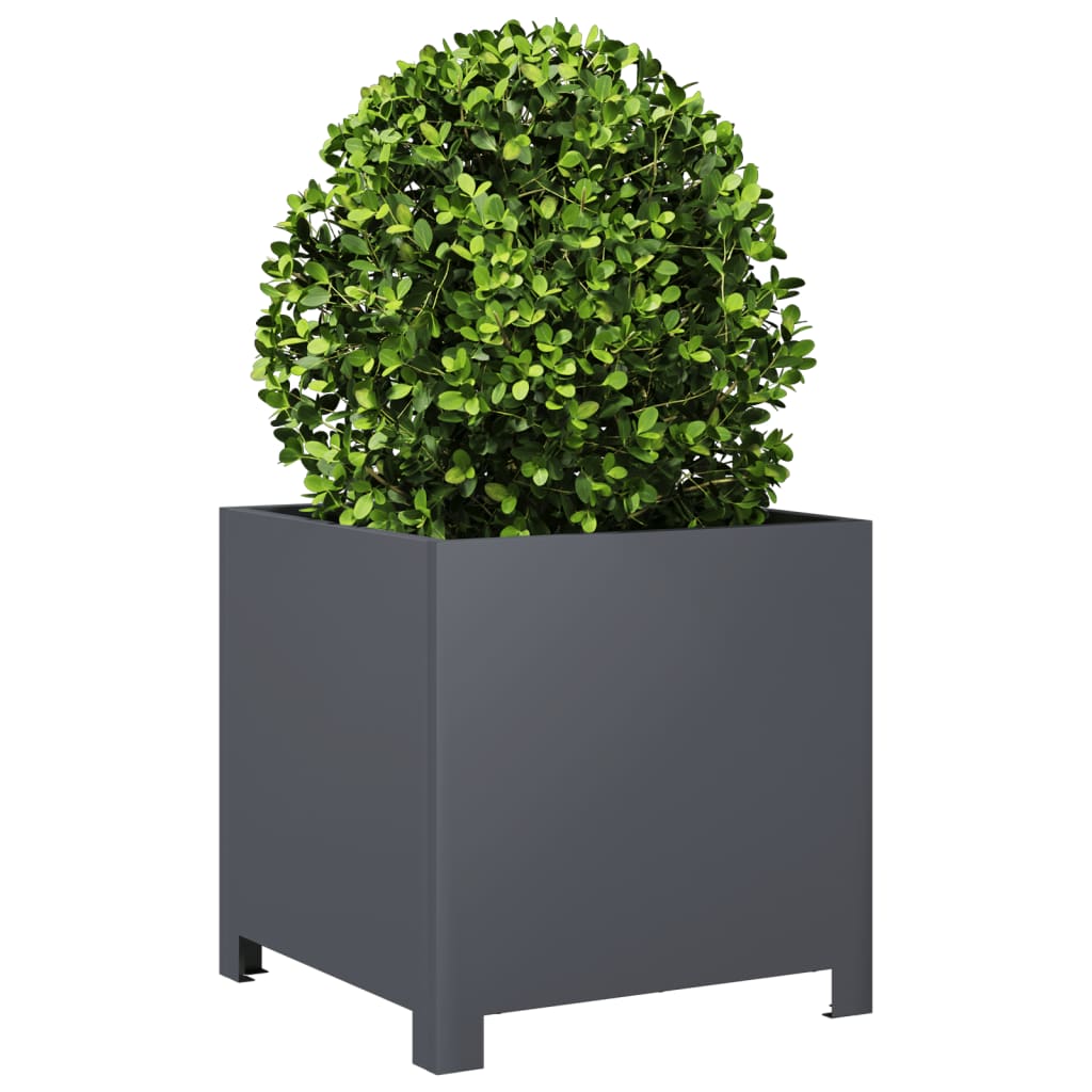 Garden Planters 2 pcs Anthracite 40x40x40 cm Steel