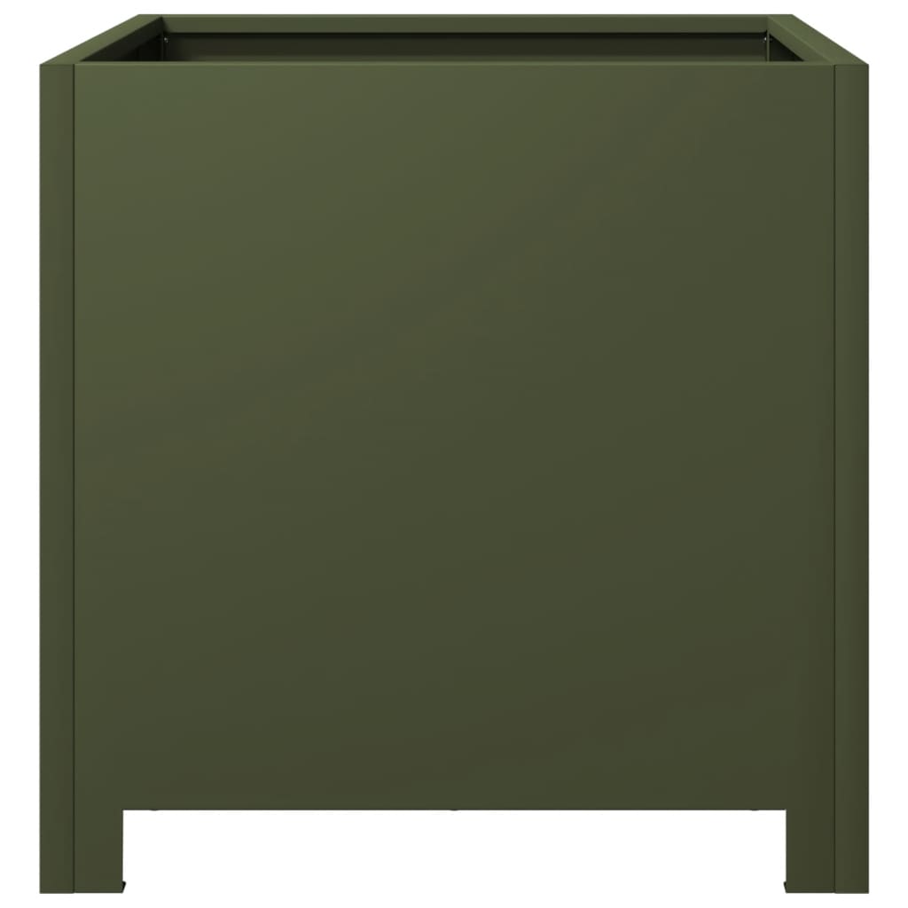 Garden Planter Olive Green 40x40x40 cm Steel