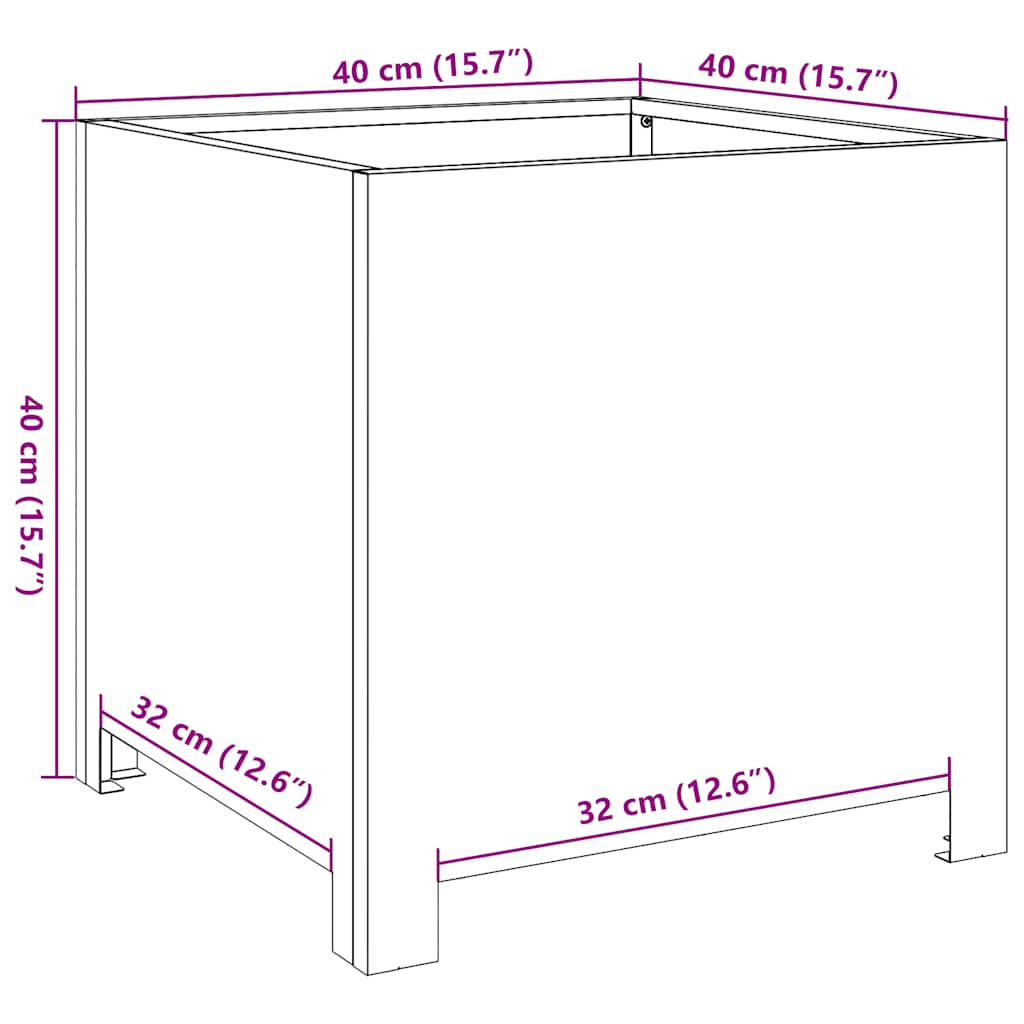 Garden Planter 40x40x40 cm Galvanised Steel