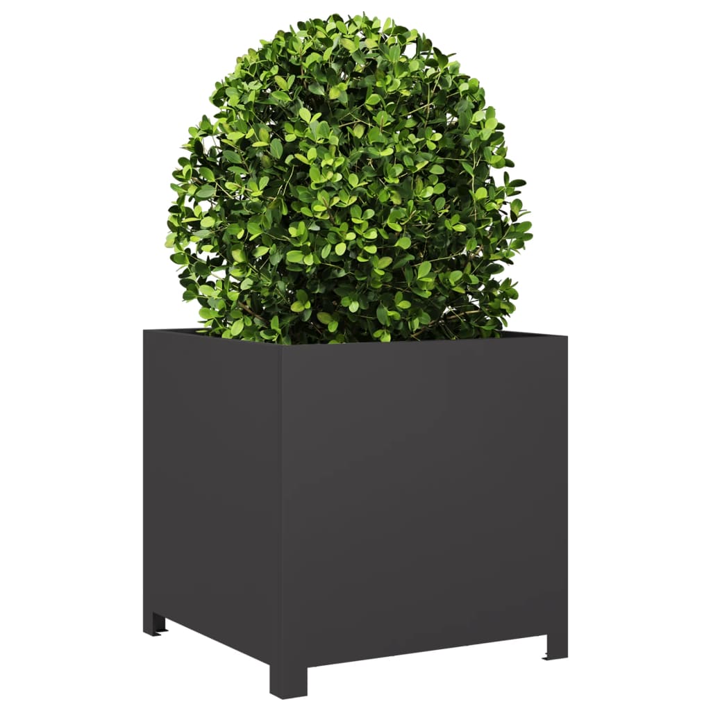 Garden Planter Black 50x50x50 cm Steel