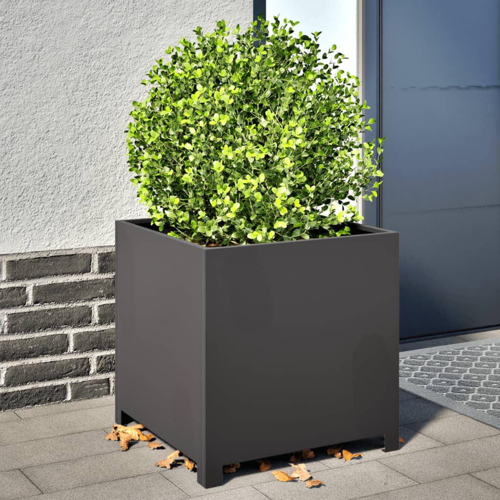 Garden Planter Black 50x50x50 cm Steel