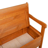 Outdoor Bench Brown 119 x 76 x 44cm Solid pine wood