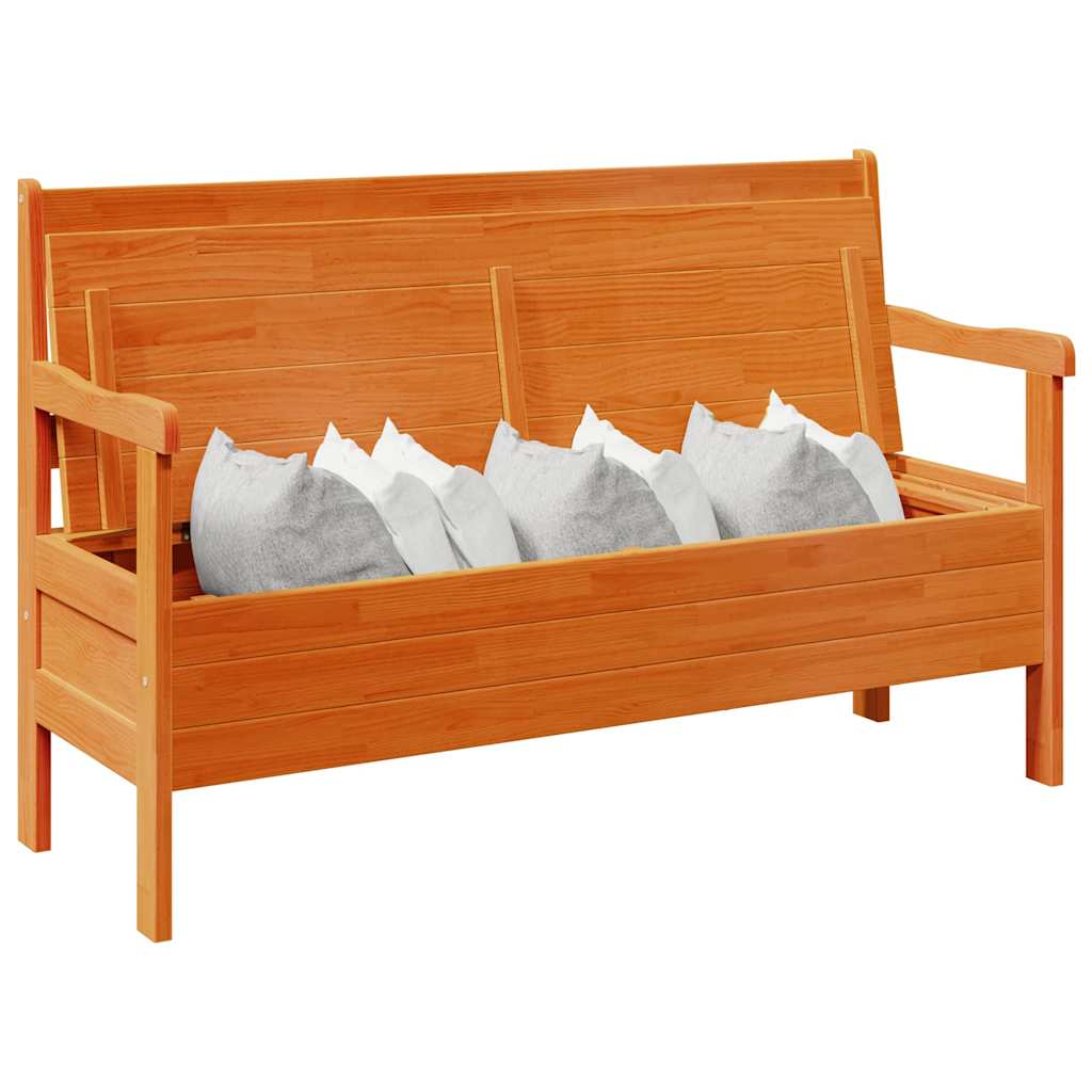 Outdoor Bench Brown 119 x 76 x 44cm Solid pine wood