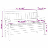 Outdoor Bench Brown 119 x 76 x 44cm Solid pine wood