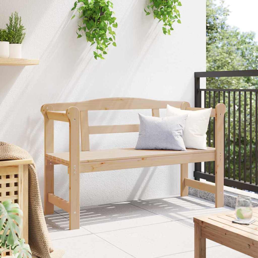 Outdoor Bench Brown 119 x 76 x 44cm Solid pine wood