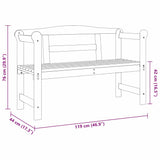 Outdoor Bench Brown 119 x 76 x 44cm Solid pine wood