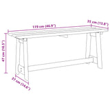 Outdoor Bench Brown 119 x 47 x 35 cm Solid Pine Wood