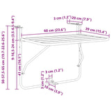 Hanging Balcony Table Mustard 60 x 39 x 65 cm Steel