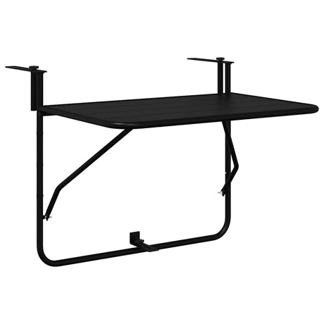Hanging Balcony Table Black 60 x 39 x 65 cm Steel