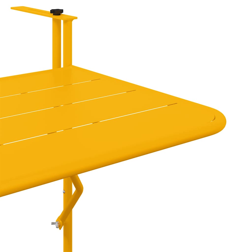 Hanging Balcony Table Yellow 60 x 39 x 65 cm Steel