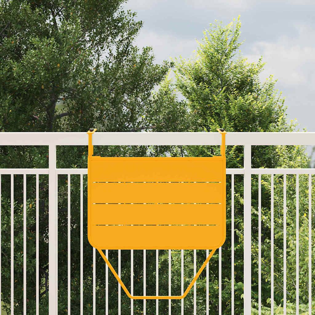 Hanging Balcony Table Yellow 60 x 39 x 65 cm Steel