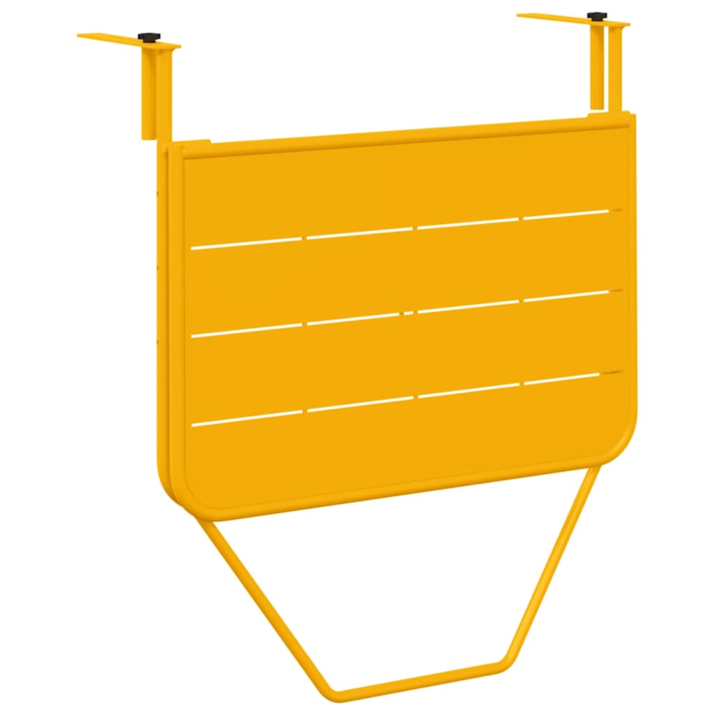 Hanging Balcony Table Yellow 60 x 39 x 65 cm Steel
