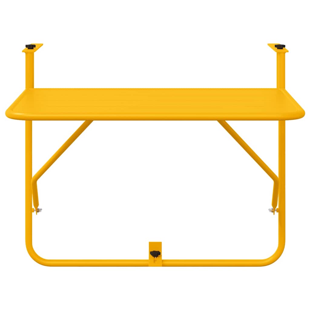Hanging Balcony Table Yellow 60 x 39 x 65 cm Steel