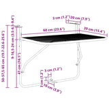 Hanging Balcony Table Mustard 60 x 39 x 65 cm Steel