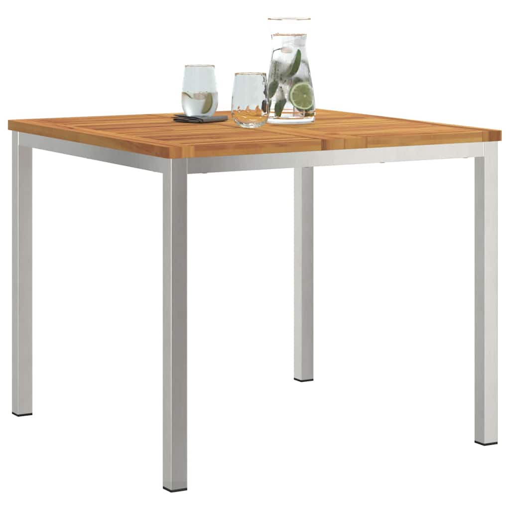 Outdoor Dining Table Brown 90 x 90 x 75 cm Solid acacia wood