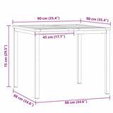 OutdoorDiningTable Brown 90x90x75cm SolidTeakwood