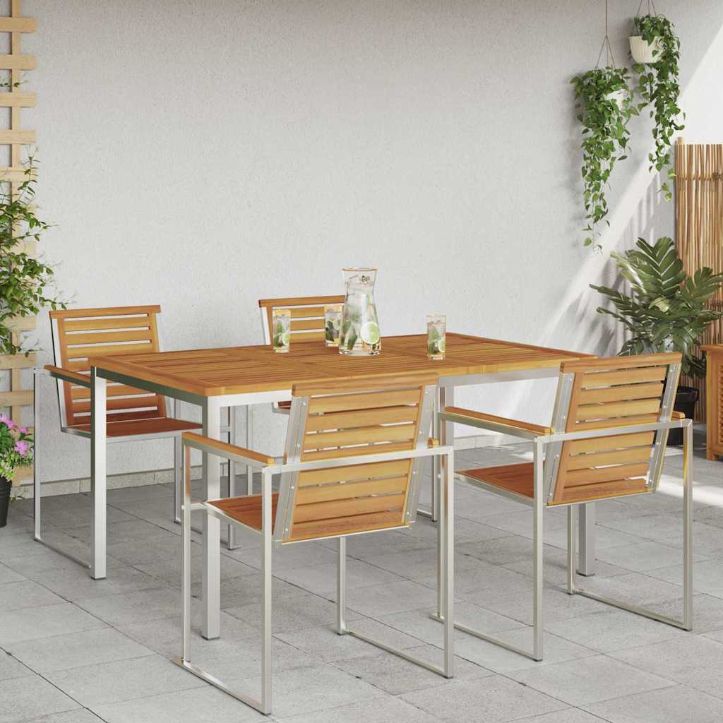 Outdoor Dining Table Brown 150 x 90 x 75 cm Solid acacia wood