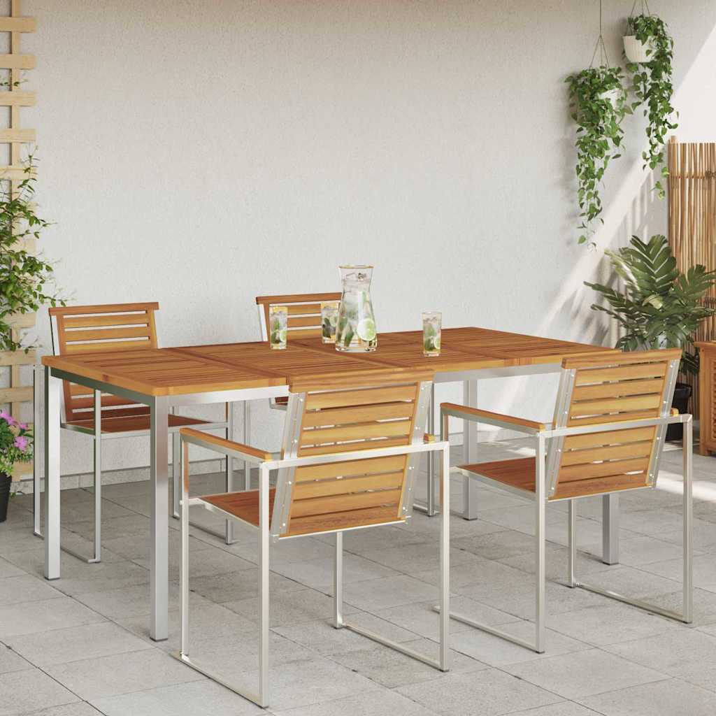 Outdoor Dining Table Brown 180 x 90 x 75 cm Solid acacia wood