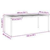 OutdoorDiningTable Brown 200x90x75cm SolidAcaciawood