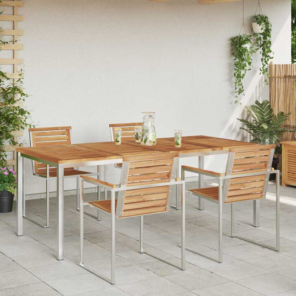 Outdoor Dining Table Brown 200 x 90 x 75 cm Solid teak wood