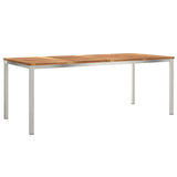Outdoor Dining Table Brown 200 x 90 x 75 cm Solid teak wood