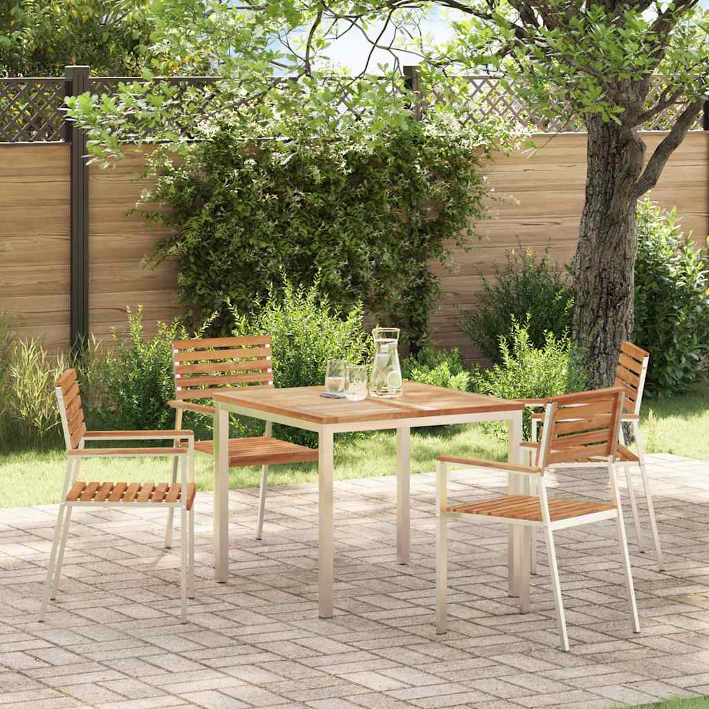 Garden Chair 4 pcs Brown 56 x 54.5 x 87cm Solid Teak wood