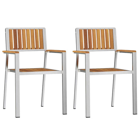 Garden Chair 2 pcs Brown 56 x 54.5 x 87 cm Solid Acacia Wood