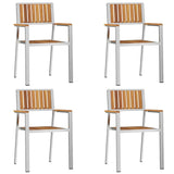 Garden Chair 4 pcs Brown 56 x 54.5 x 87 cm Solid Acacia Wood