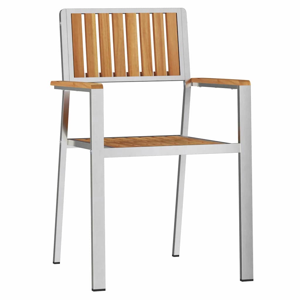 Garden Chair 2 pcs Brown 56 x 54.5 x 87cm Solid Teak wood