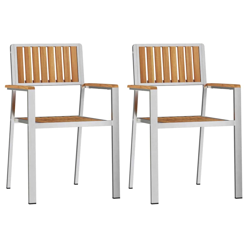 GardenChair 2 pcs Brown 56x54.5x87cm SolidTeakwood