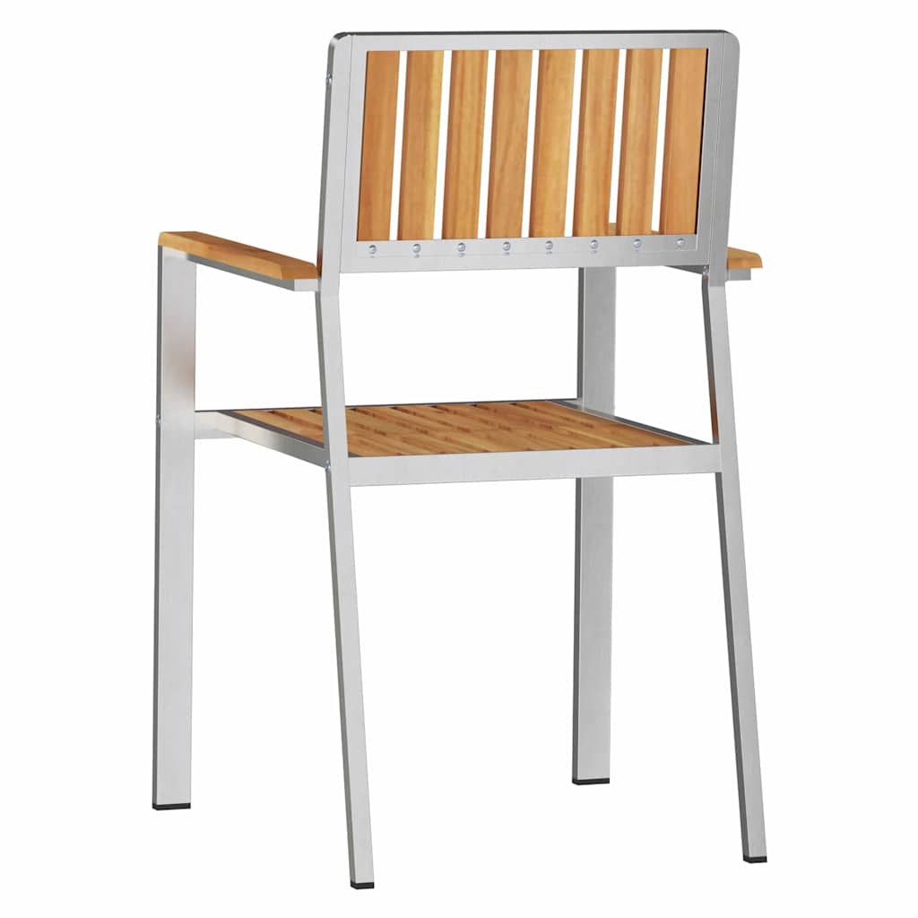 Garden Chair 2 pcs Brown 56 x 54.5 x 87cm Solid Teak wood