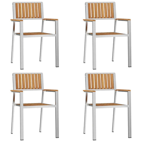 Garden Chair 4 pcs Brown 56 x 54.5 x 87 cm Solid Teak Wood