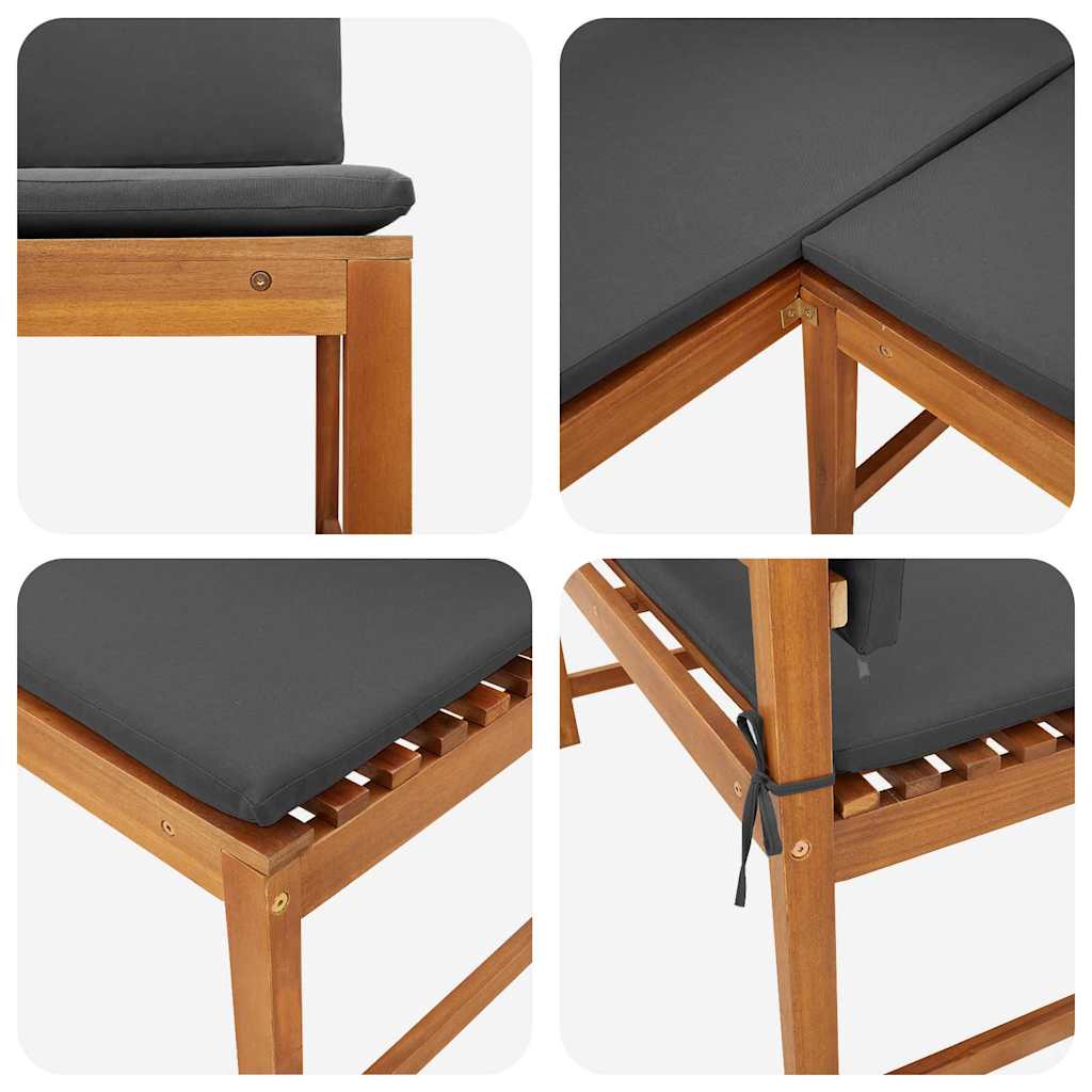 Garden Corner Bench Brown 140 x 100 x 91cm Solid Acacia wood