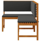 Garden Corner Bench Brown 140 x 100 x 91cm Solid Acacia wood