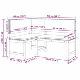 Garden Corner Bench Brown 140 x 100 x 91cm Solid Acacia wood