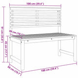 Garden Bench Brown 100 x 50 x 91cm Solid Acacia wood