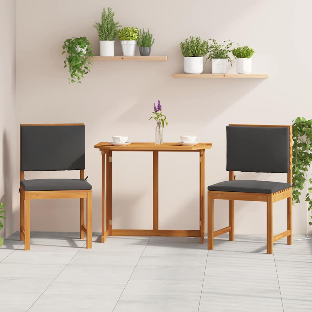 Garden Chair 2 pcs Brown 50 x 50 x 91cm Solid Acacia wood