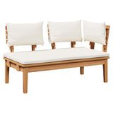 Garden Bench 2 pcs Brown Solid Teak wood