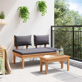 Garden Bench 2 pcs Brown Solid Teak wood