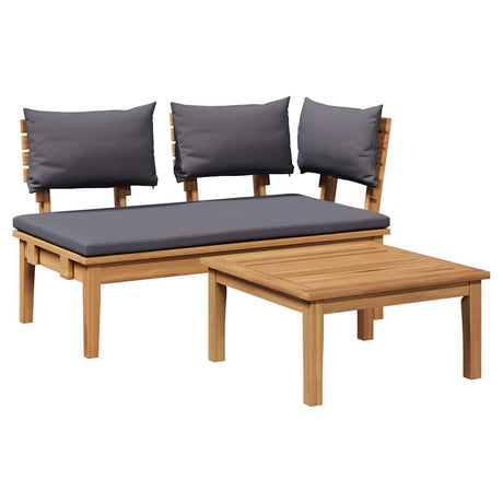 Garden Bench 2 pcs Brown Solid Teak wood