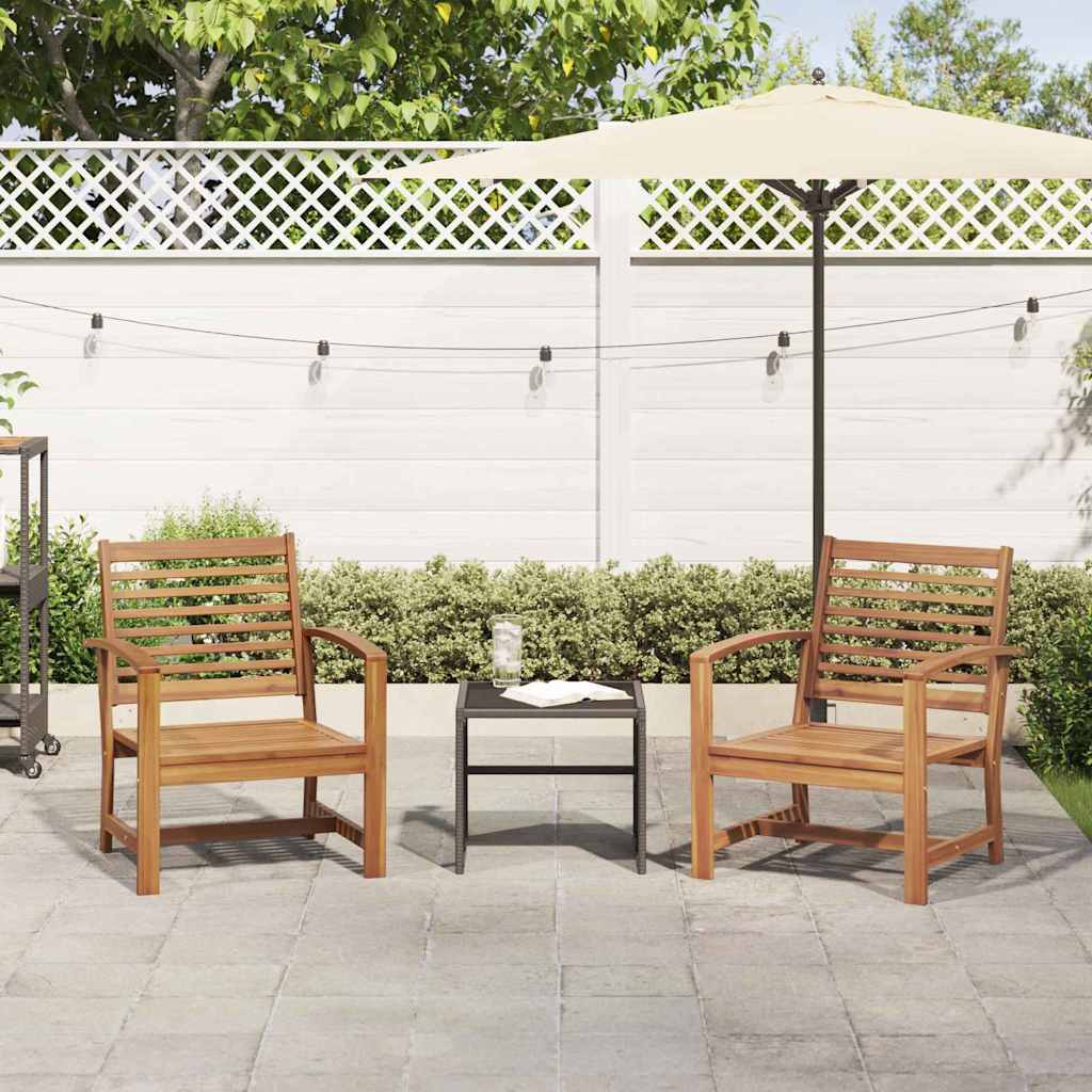 Garden Chairs 2 pcs Natural 60 x 65 x 76.5 cm Solid teak wood