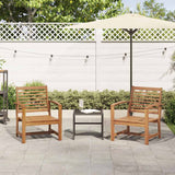 Garden Chairs 2 pcs Natural 60 x 65 x 76.5 cm Solid teak wood