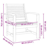 Garden Chairs 2 pcs Natural 60 x 65 x 76.5 cm Solid teak wood